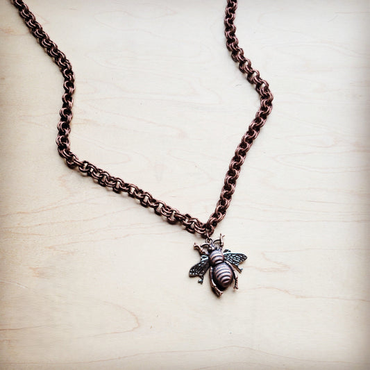**Antique Layering Necklace w/ Bumble Bee Pendant 258tt