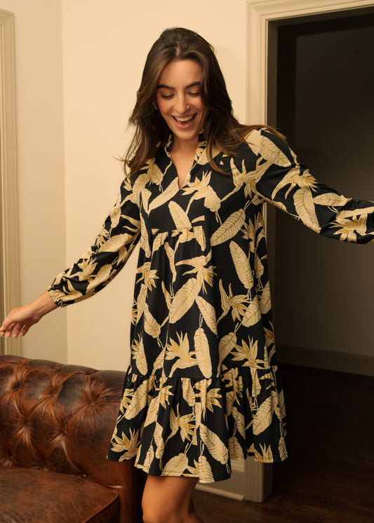 Paradise Black Metallic Relaxed Dress