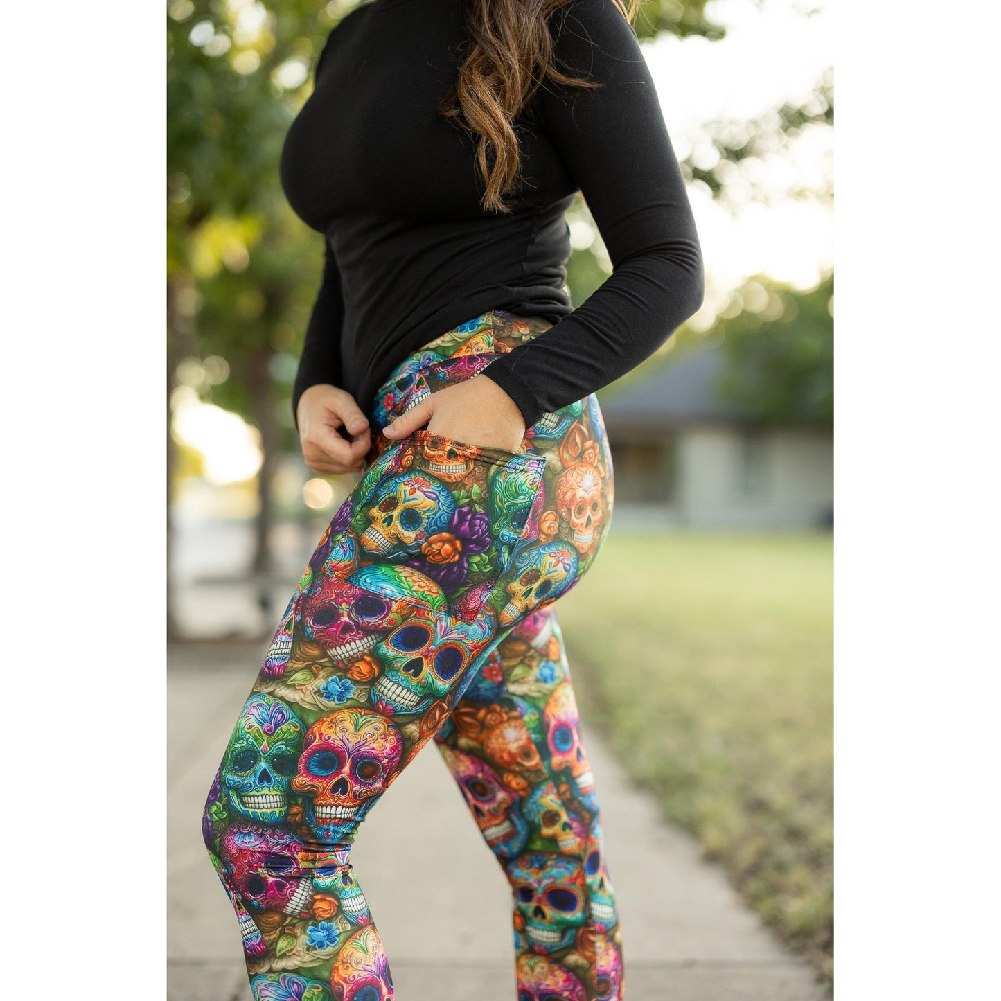 The Piper - Paisley Skull Leggings*