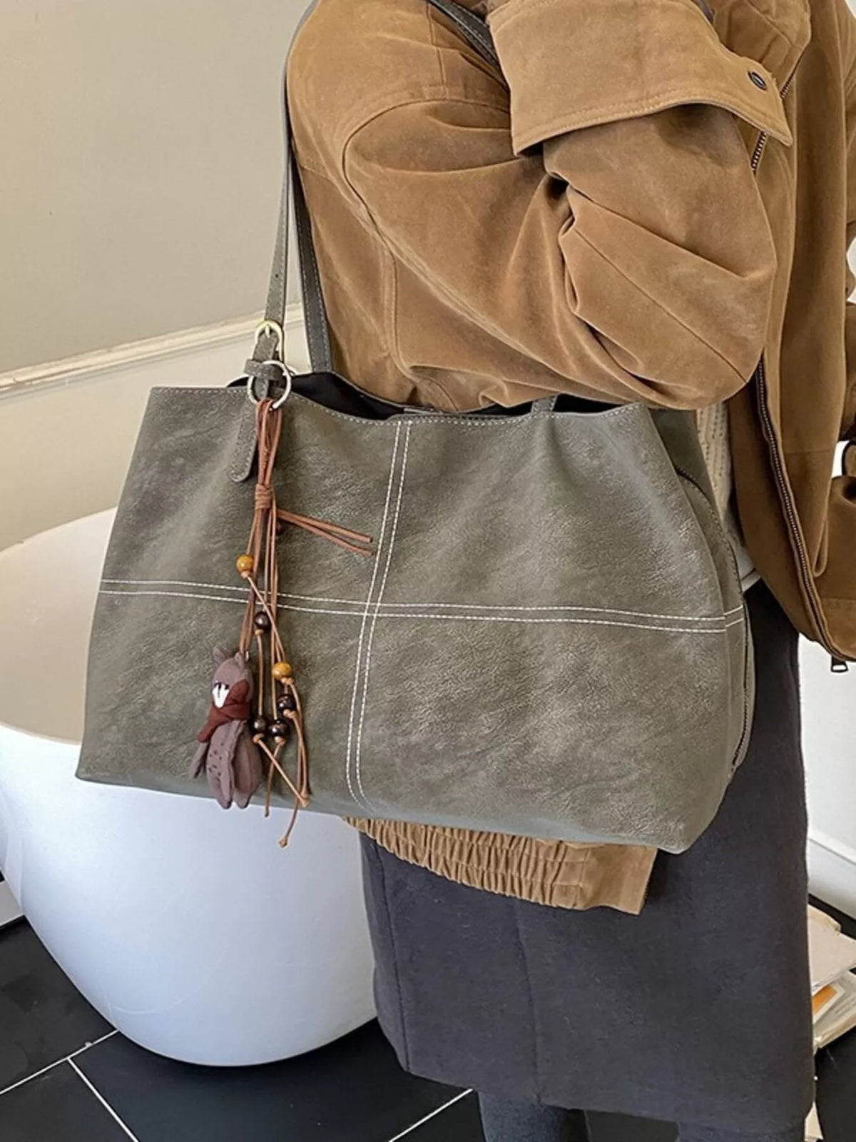 Vintage Style Large Capacity Tote Bag