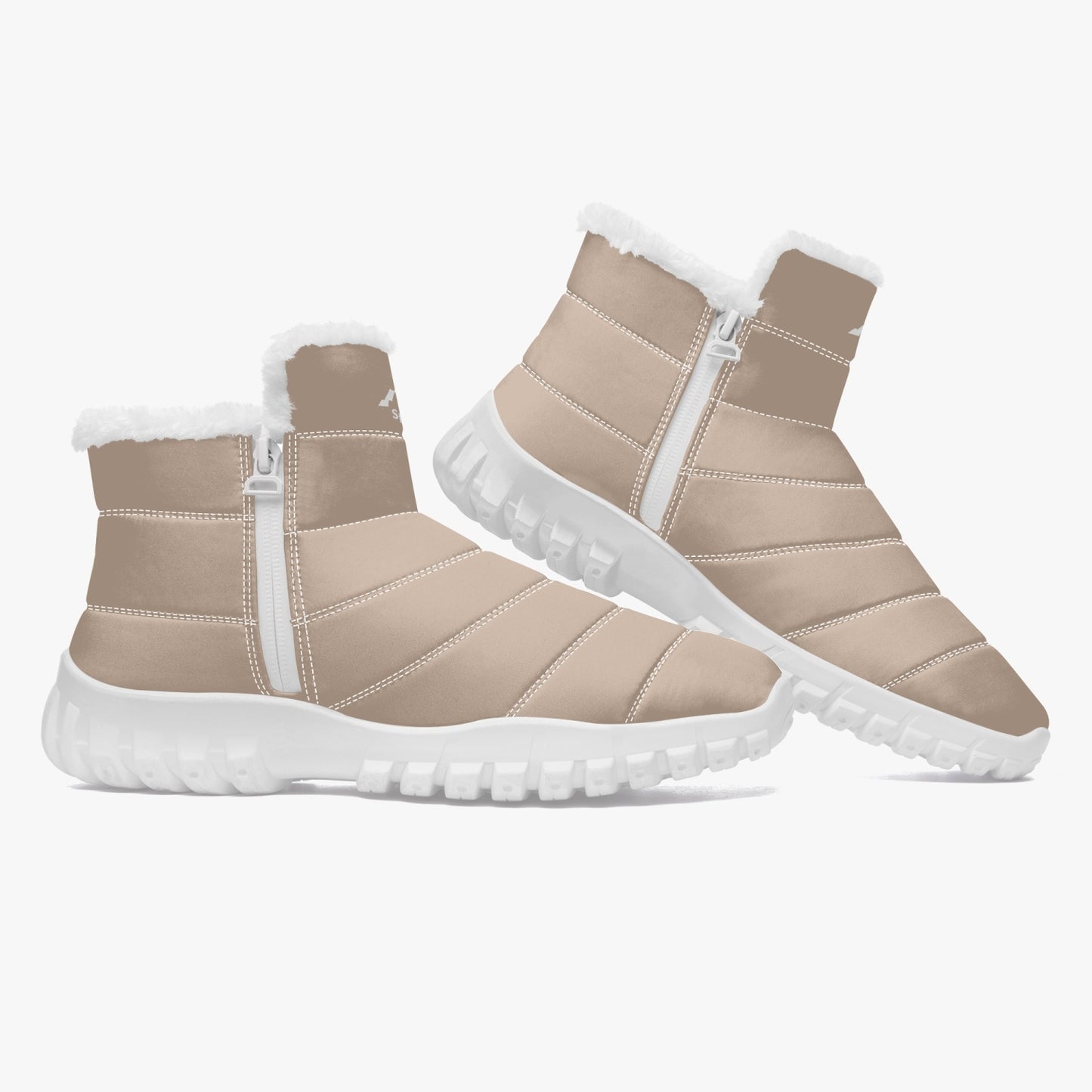 SHO-023CRM-24 Fur Cotton pad Zip Boots