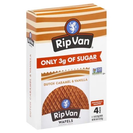 Rip Dutch Caramel & Vanilla Flavor Waffles (Pack of 12)