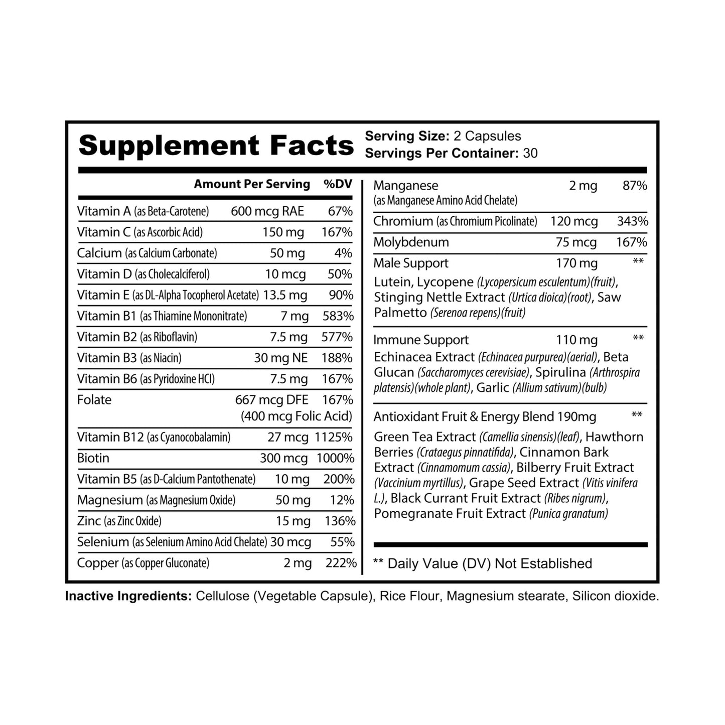 Titanite Multivitamin for Men Supplement (60 Capsules)