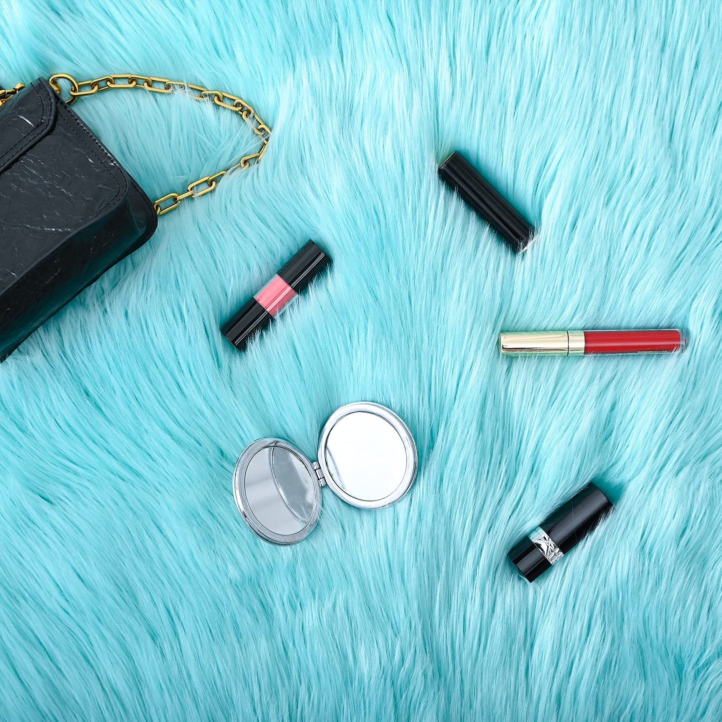 Ultra Soft Rug Faux Sheepskin Fur Area Rug, Fluffy Shag Rug 3x5 Feet - Teal Blue