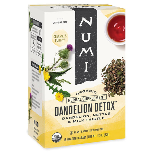 Numi Tea Herbal Dandelion Detox Tea - 16 Tea Bags (Pack of 6)