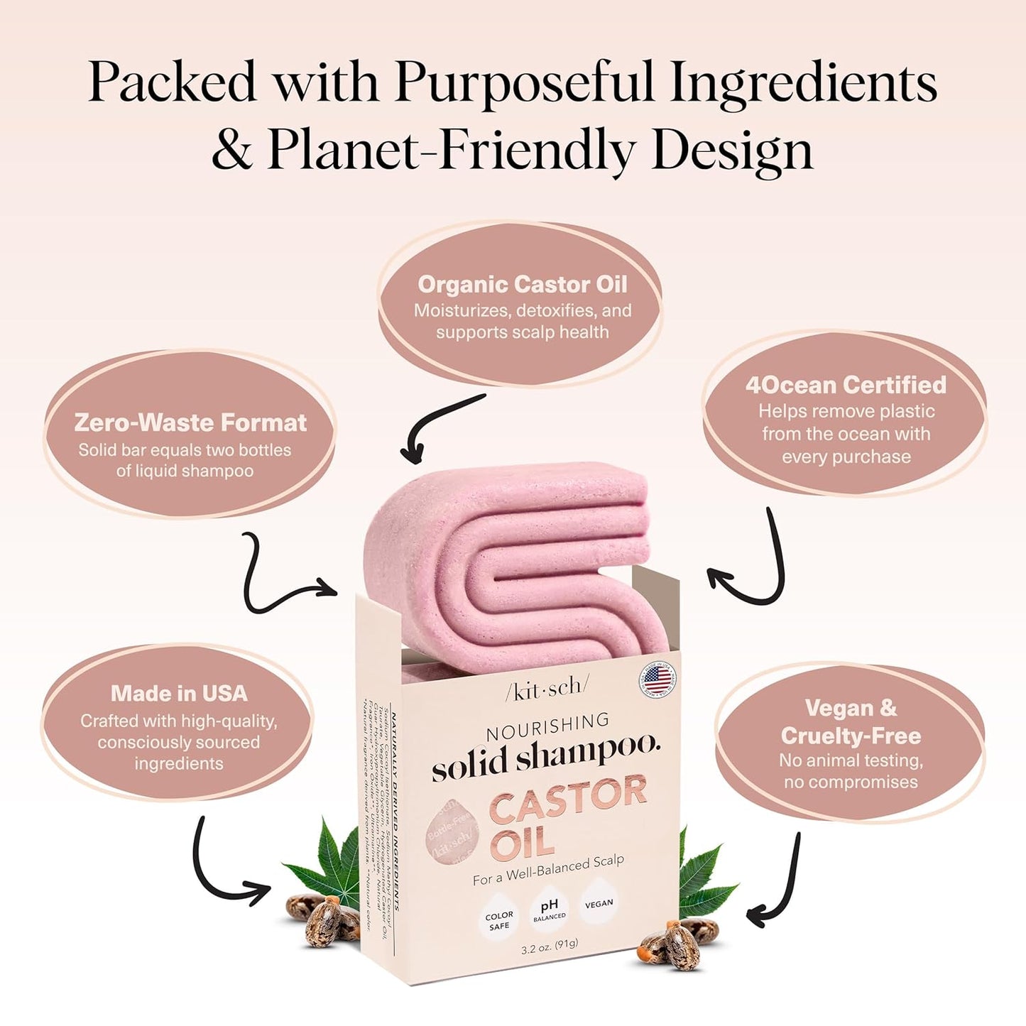 KITSCH Castor Oil Nourishing Shampoo Bar