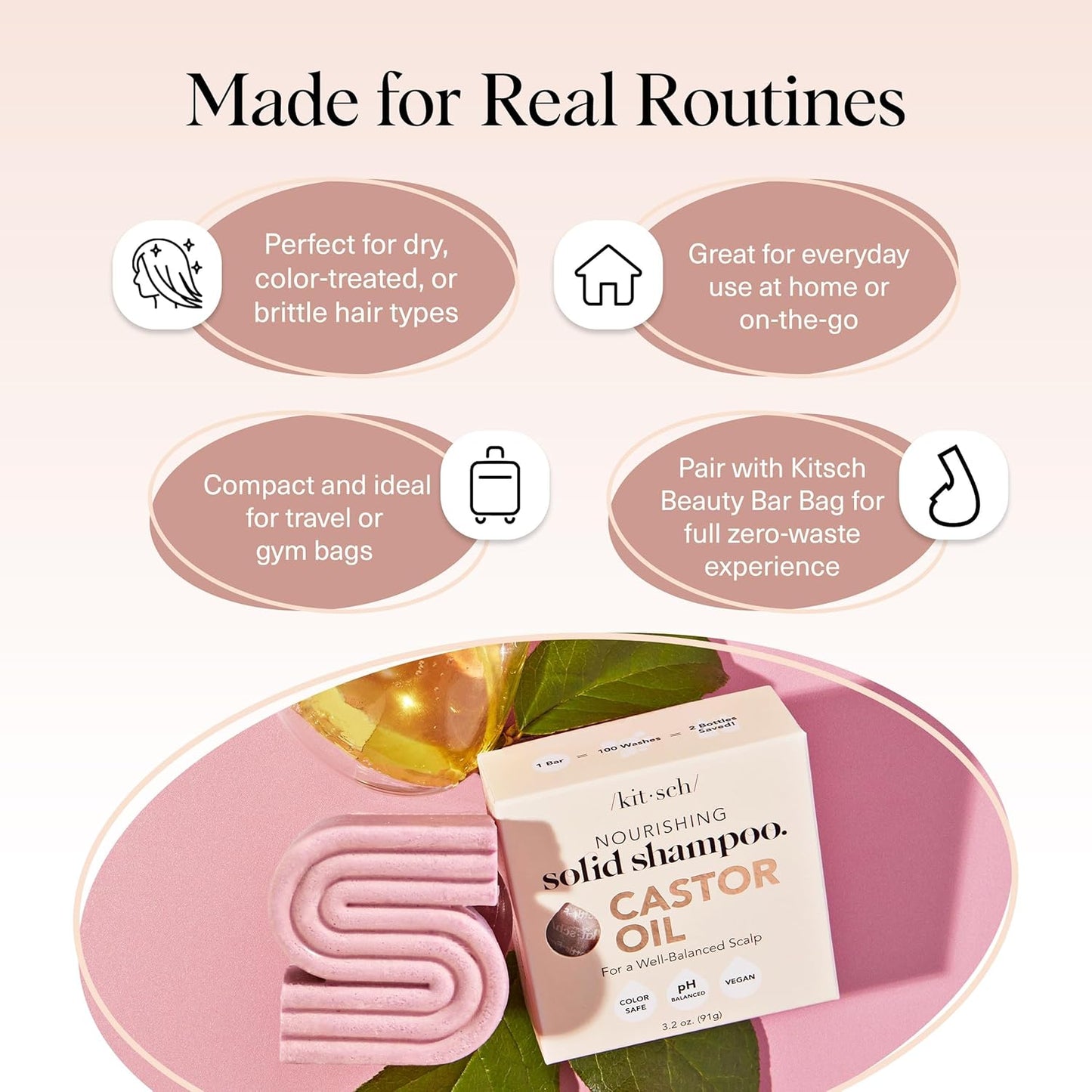 KITSCH Castor Oil Nourishing Shampoo Bar