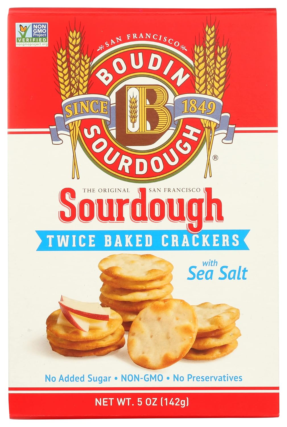 Boudin Sourdough Twice Baked Crackers, 5 oz, Case of 12
