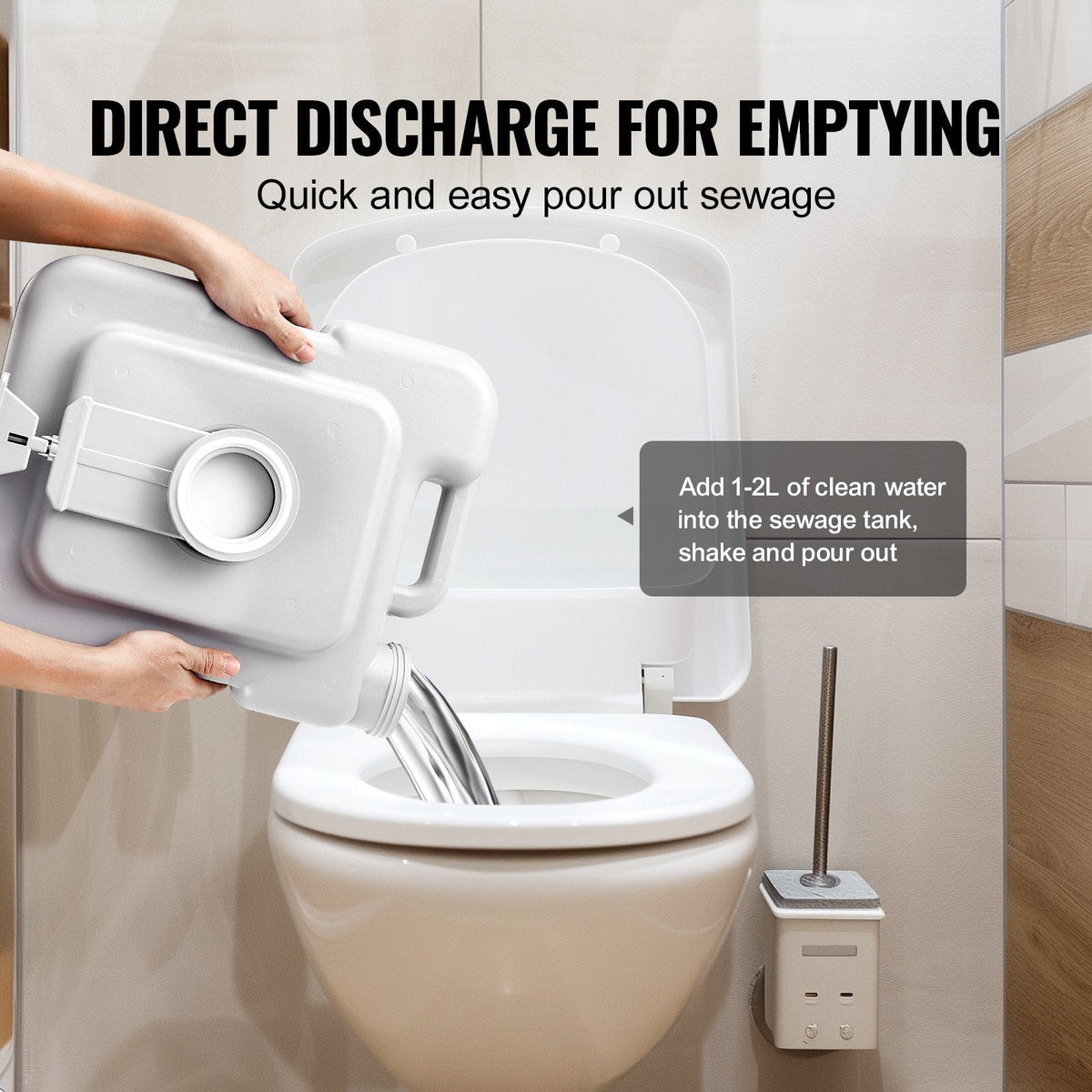 Portable Toilet For Camping With Carry Bag, RV Toilet With 3.2 Gal Waste Tank, Push-Button Pressurized Flush Commode, Leak-proof And Odourless Travel Toilet For Adults Kids Camping Car