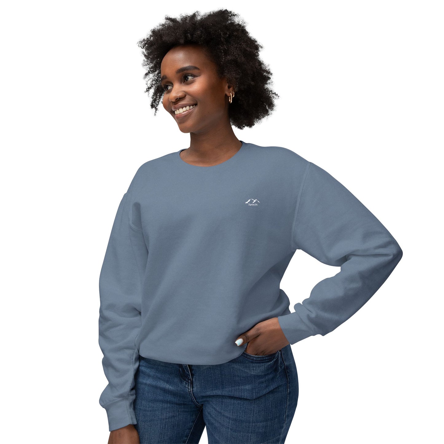 SW-111NVY-24 Unisex Lightweight Blue Jean Color Sweatshirt