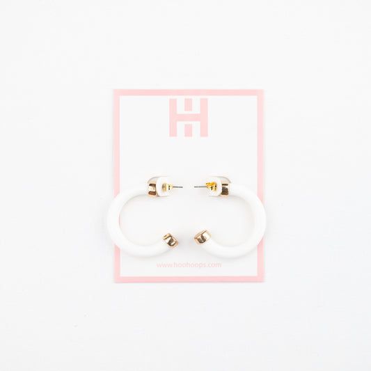 White Mini Hoop Earrings