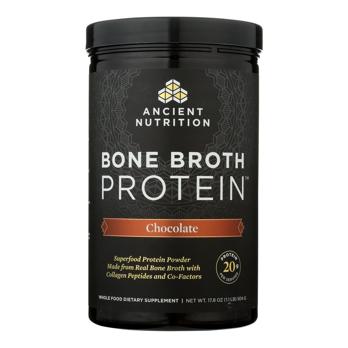 Ancient Nutrition - Prot Powder Bone Broth Chocolate 504 Grm