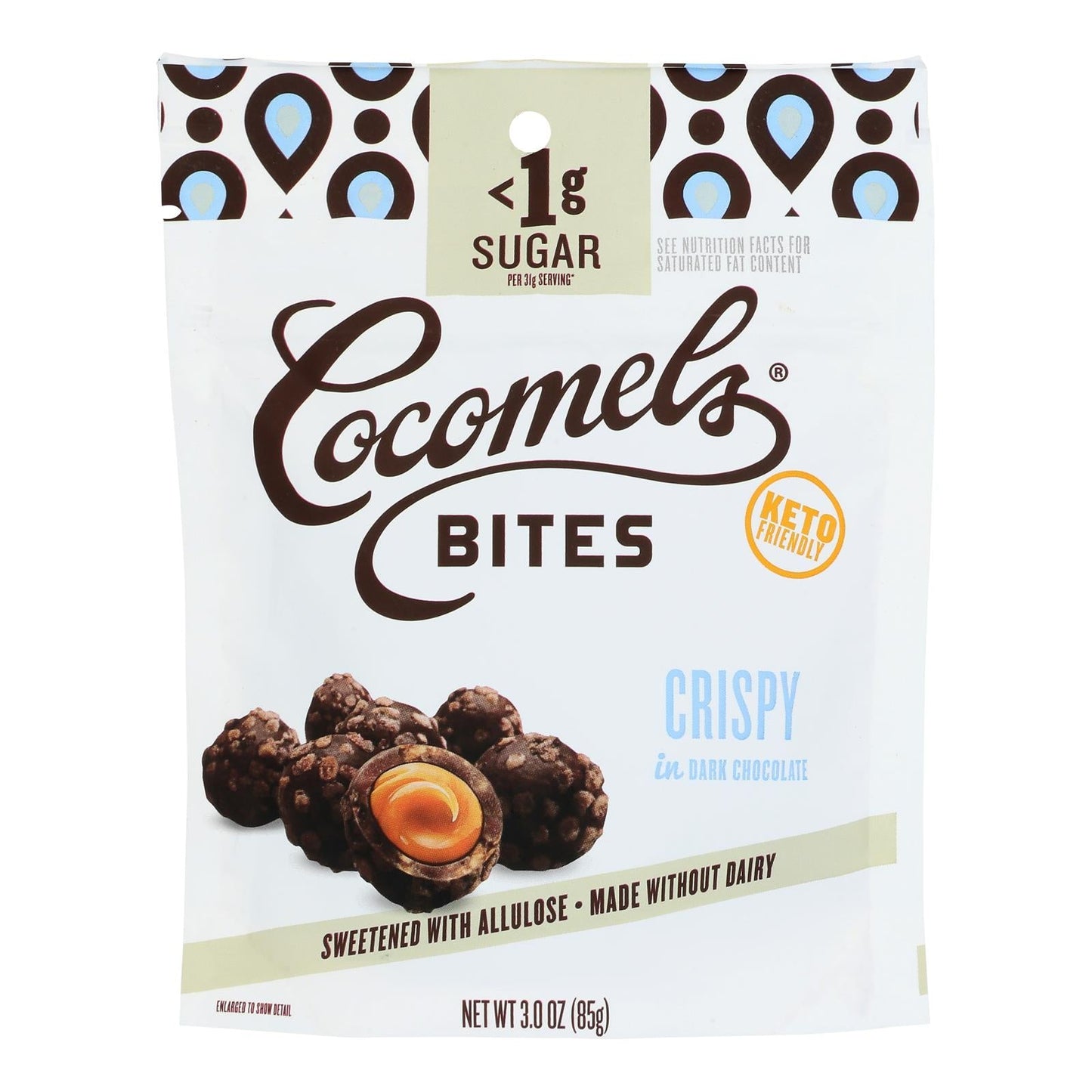 Cocomels Dark Chocolate Crispy Keto Bites (Pack of 6 - 3.00oz)
