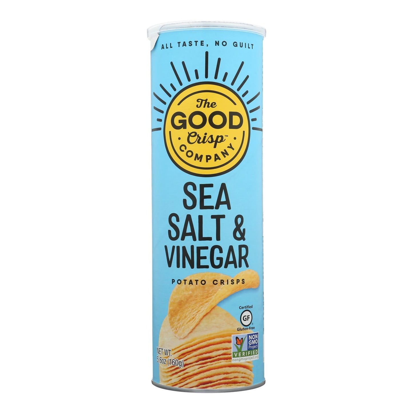 The Good Crisp Company Salt & Vinegar Potato Chips, 8 x 5.6 oz — Gluten-Free, Non-GMO