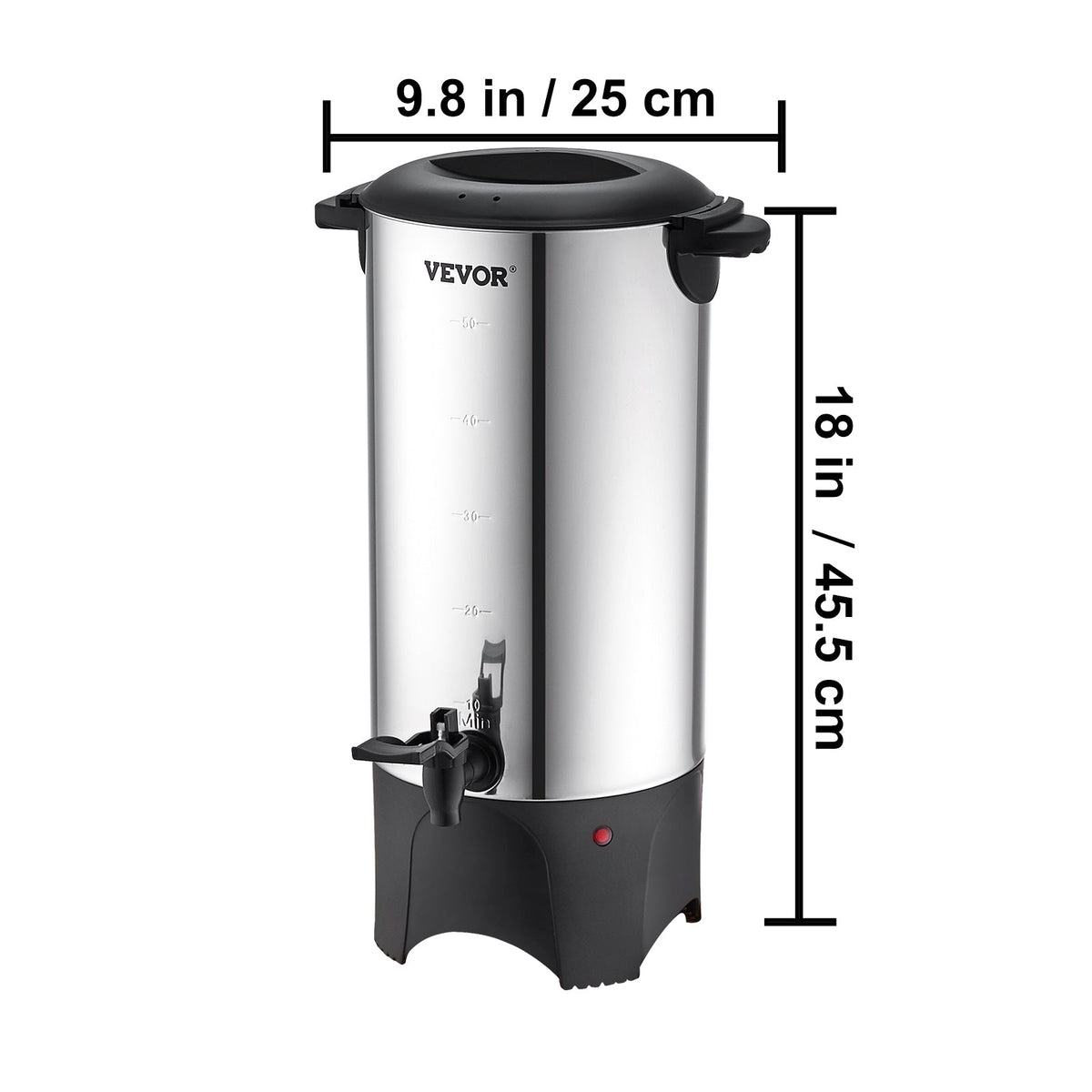 VEVOR Commercial Coffee Urn 50 Cup Stainless Steel Coffee Dispenser Fast Brew