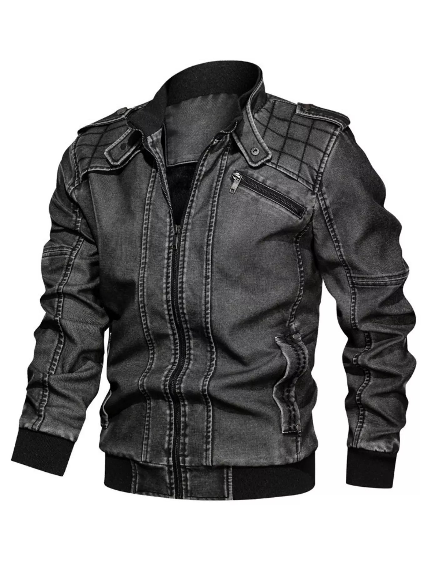 Men's Plus Size Zip Up Long Sleeve Jacket