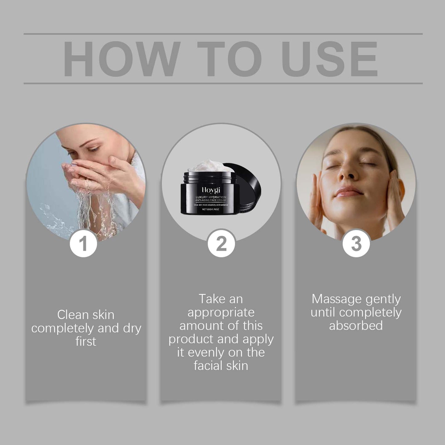 Hoygi Hyaluronic Acid Anti-Wrinkle Cream Hyaluronic Acid Hydrolyzed Soy Protein Hydrating Moisturizing Cream