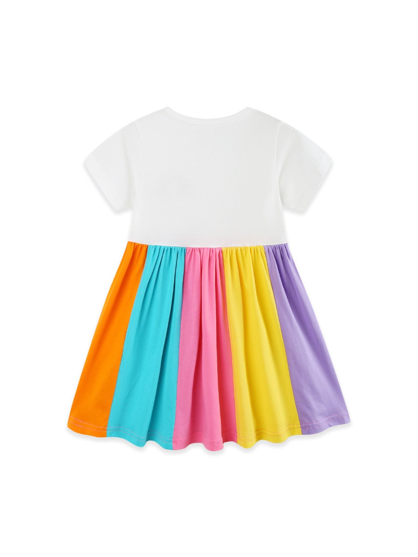 Children's Rainbow Striped Casual Dress
