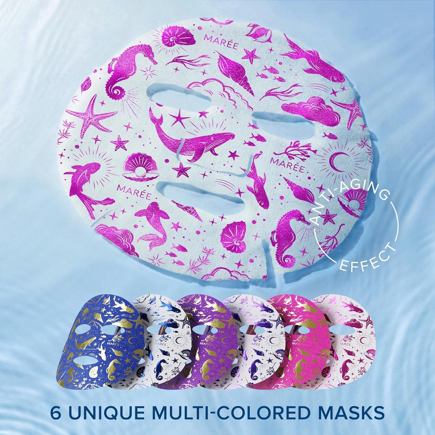 MAREE Collagen Facial Mask with Hyaluronic Acid - 6 Mask