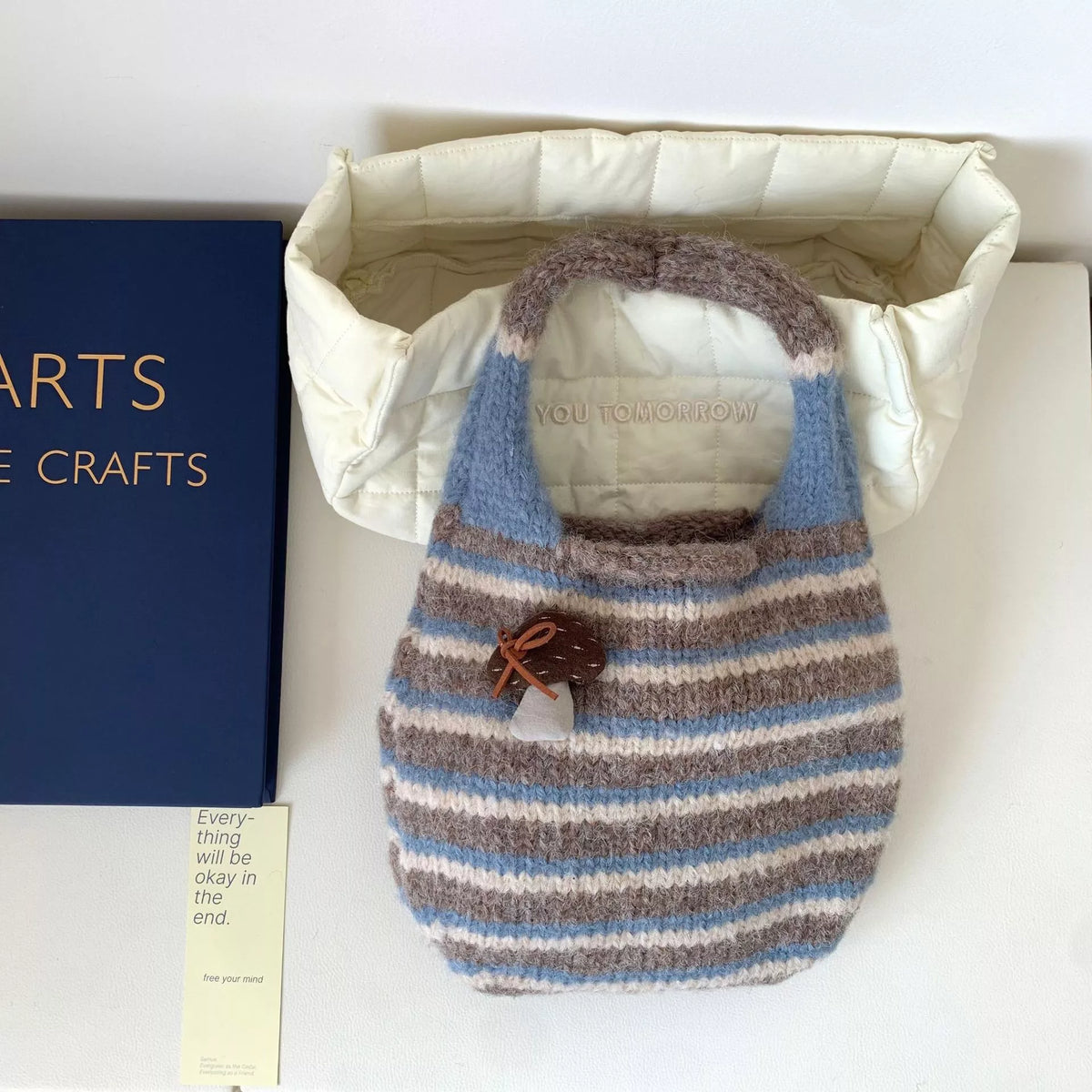 Knitted Striped Handbag
