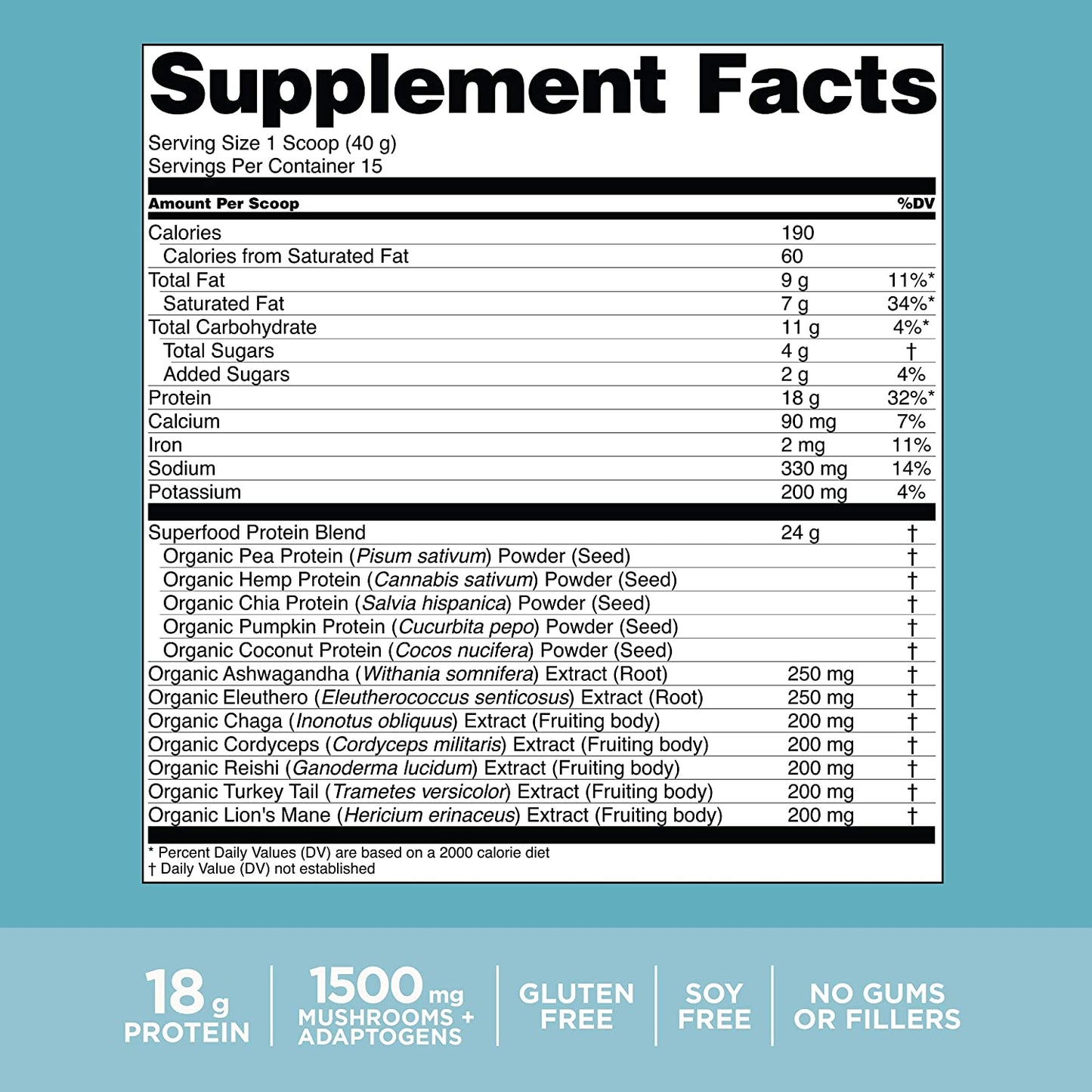Four Sigmatic - Plant Based Protein With Superfood - Sweet Vanilla 21.16 Oz