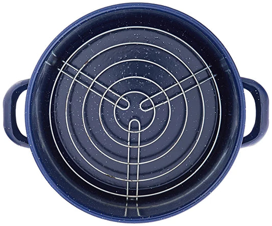 Imusa Steamer Pot Blue Enamel 16 qrt