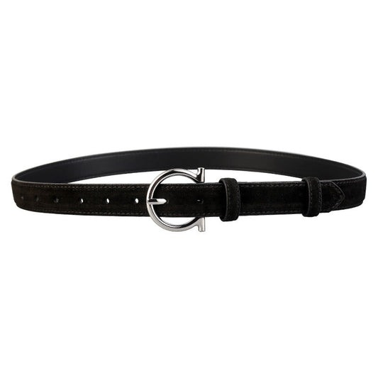 Leather Belt with Silver Buckle