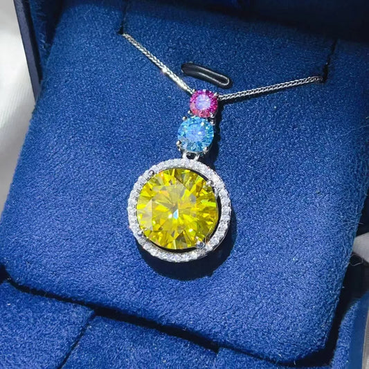11.5 Carat Moissanite 925 Sterling Silver Necklace