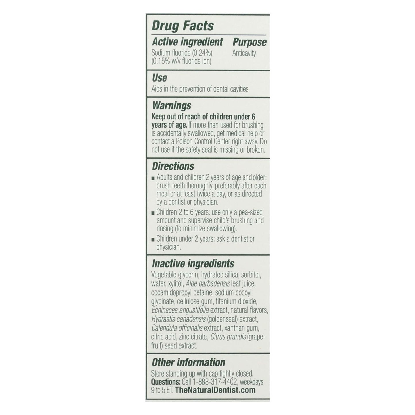 Natural Dentist Anti-cavity Toothpaste: Fresh Breath Original Peppermint Twist, 5 Oz