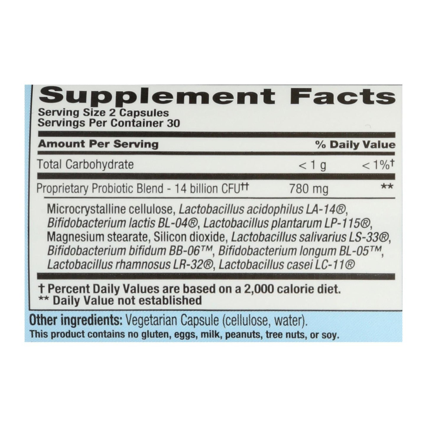 Nutrition Now PB8 Probiotic Acidophilus For Life - 500 mg, 60 Vegetarian Capsules