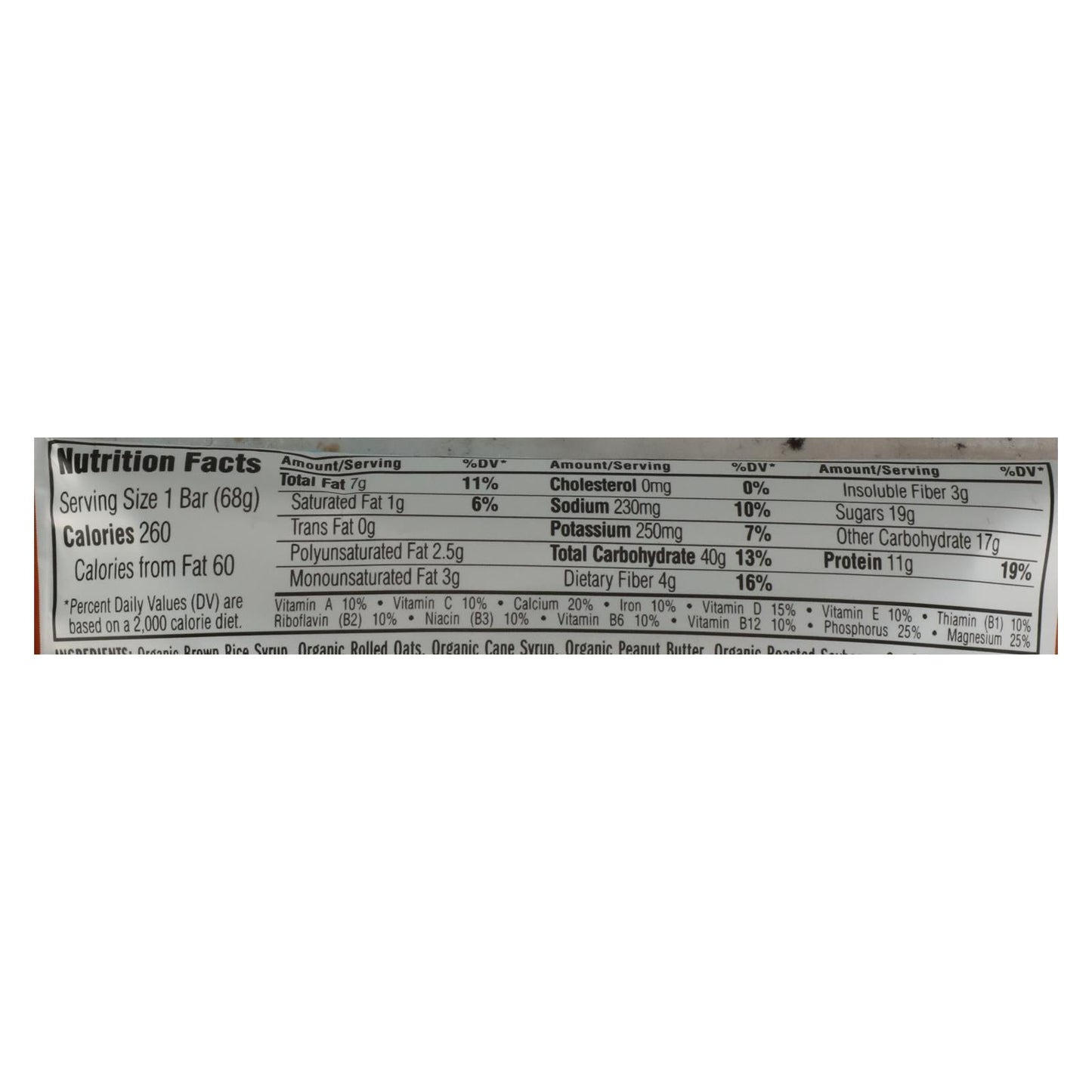 Clif Bar Organic Crunch Peanut Butter, 2.4 Oz Bars (Case of 12)