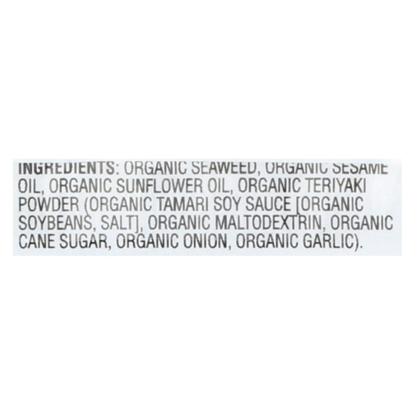 Gimme Organic Seaweed Snack, Teriyaki (Pack of 8, 6/.17 Oz.)