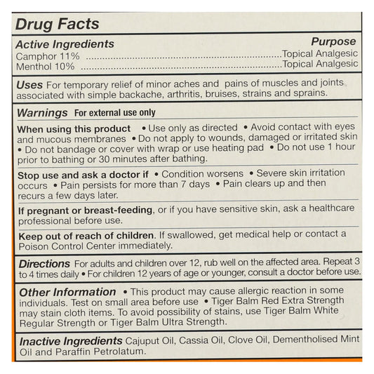 Tiger Balm Extra Strength Pain Relieving Ointment - 0.63 Oz 6-Pack