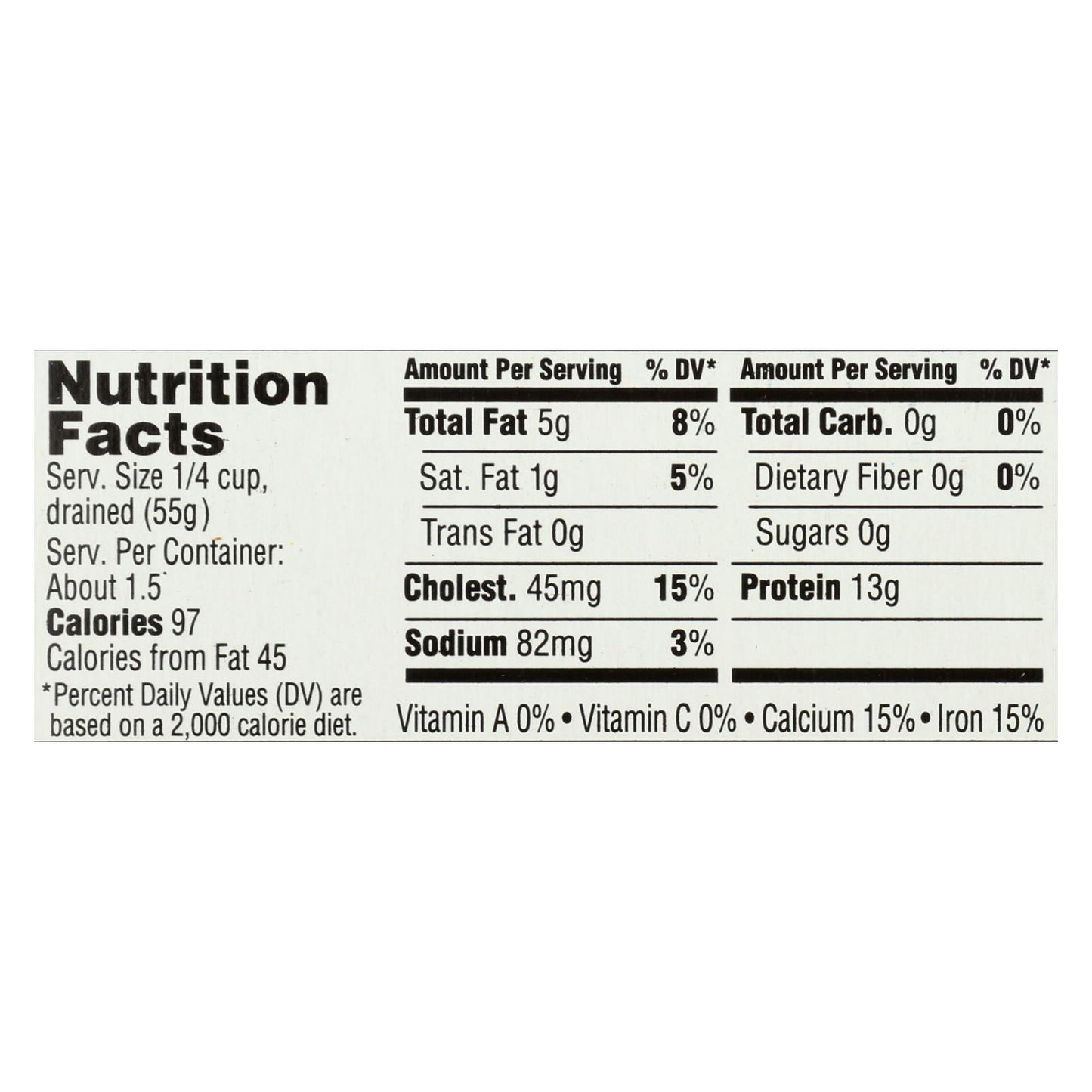 Season Brand Sardines In Water - No Salt Added, 4.375 Oz. (12/Case)