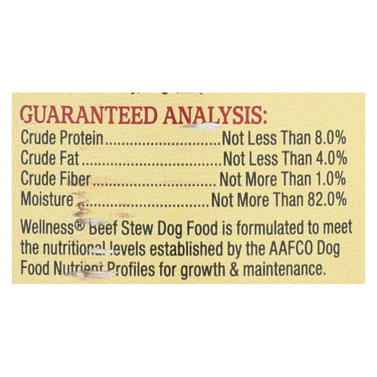 Wellness Pet Products Dog Food - Beef With Carrot And Potato (Pack of 12) - 12.5 Oz.