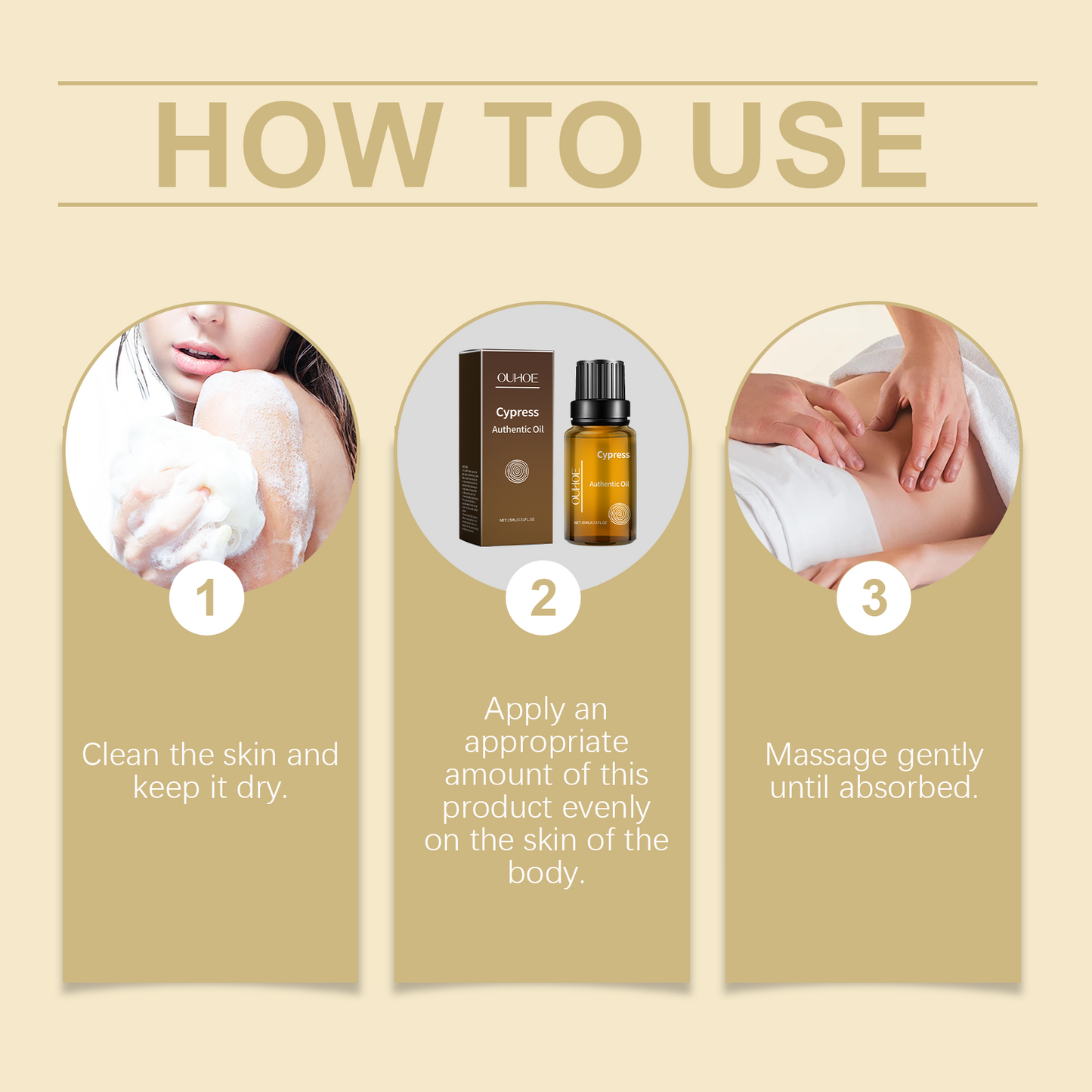 OUHOE Cypress Essential Oil, Skin Care Soft, Delicate And Bright To Relieve Dry And Soothing Skin Whole Body Care Massage Oil