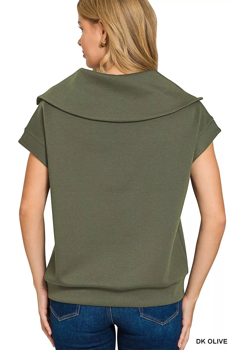 Zenana Scuba Half Zip Top