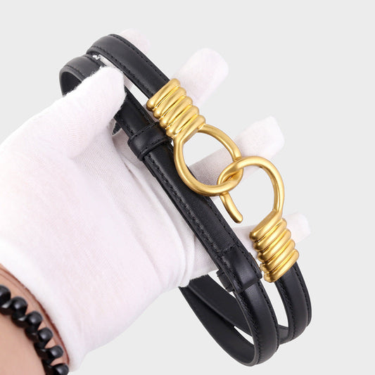 Hook Buckle Skinny Belt