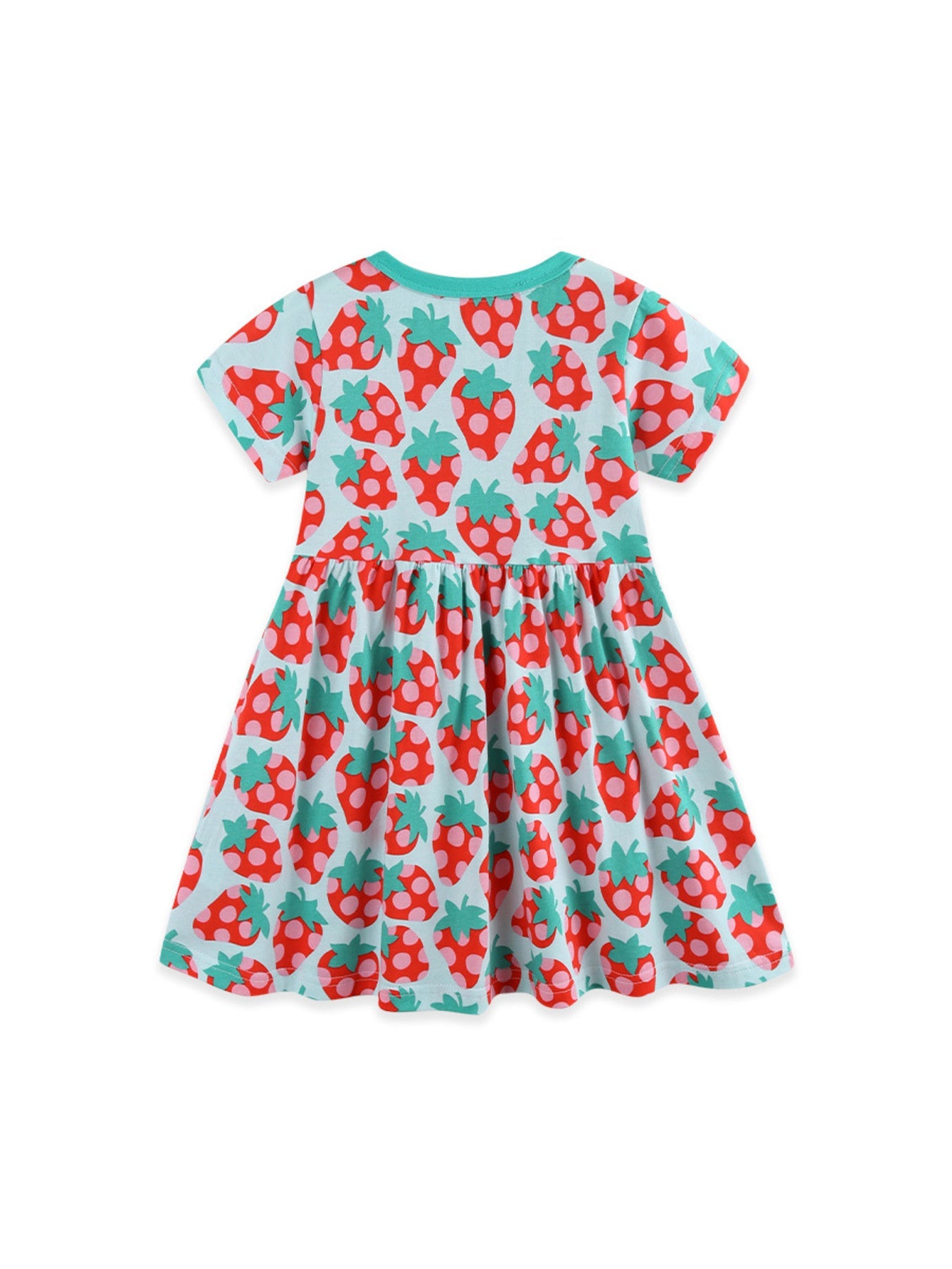 Children's Strawberry Print Casual Dress