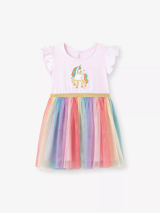 Children's Unicorn Rainbow Tulle Dress