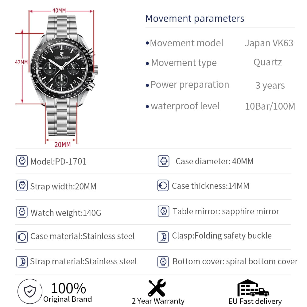 2023 New Men's Speed ChronoLux Quartz Watch: Luxury, Performance, and Elegance with Automatic Date and Sapphire Mirror