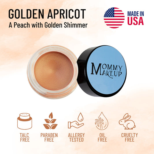Golden Apricot Any Wear Creme - A Waterproof Multi-tasking creme to powder product for eyes, cheeks & lips. Can be worn anywhere