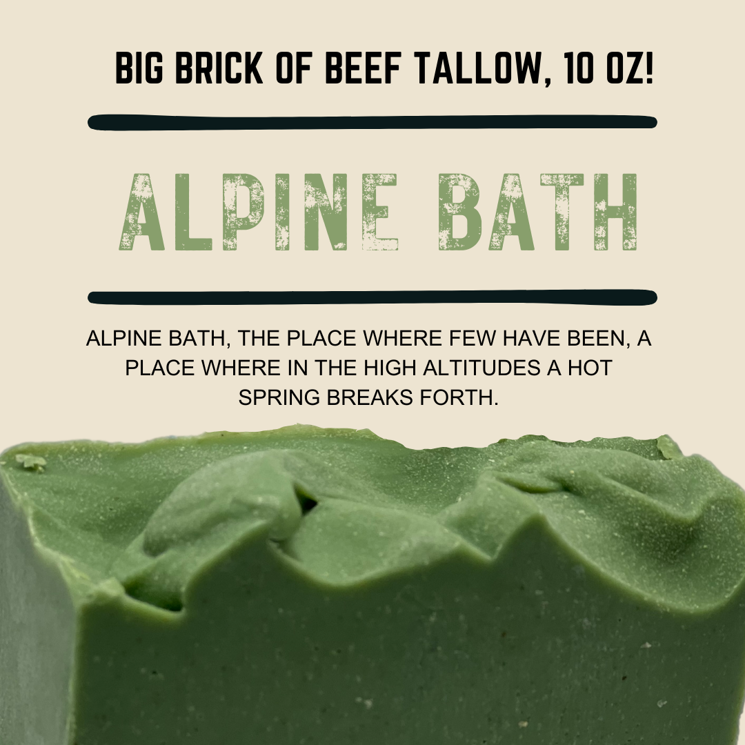Big Brick of Beef Tallow Soap, Hand Cut-10oz*-Alpine Bath