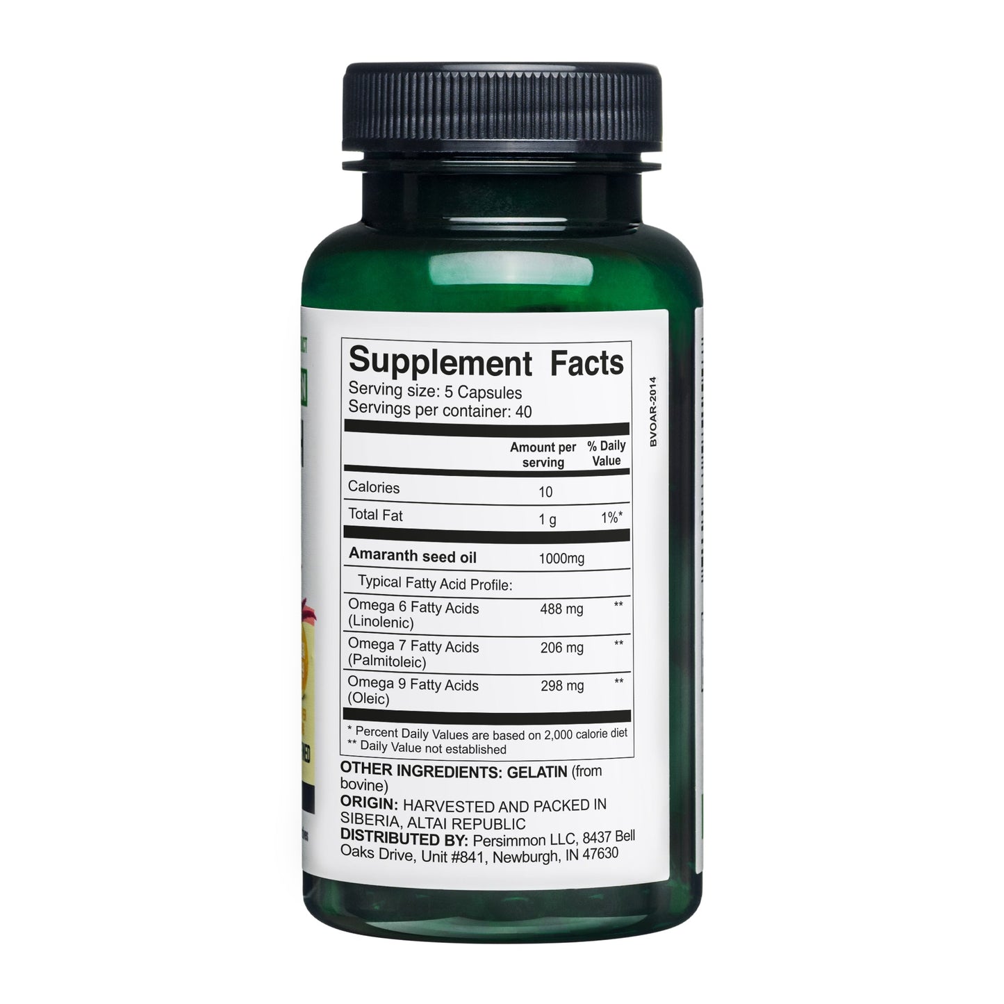 Siberian Green Amaranth Seed Oil Capsules – 200 Softgels | Cold Pressed & Unrefined