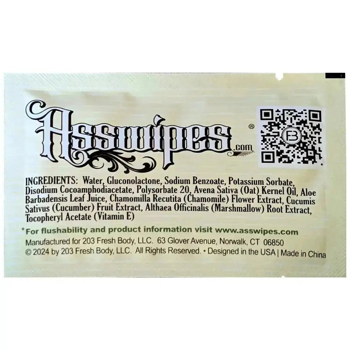 Asswipes Singles - Individually Wrapped Flushable Wipes (select quantity)