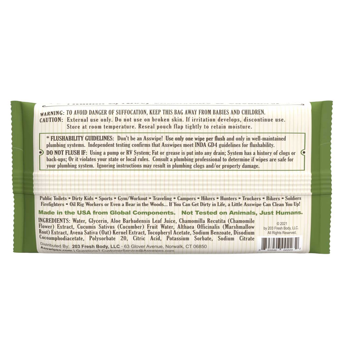 Asswipes 45ct Flow Pack (select quantity)