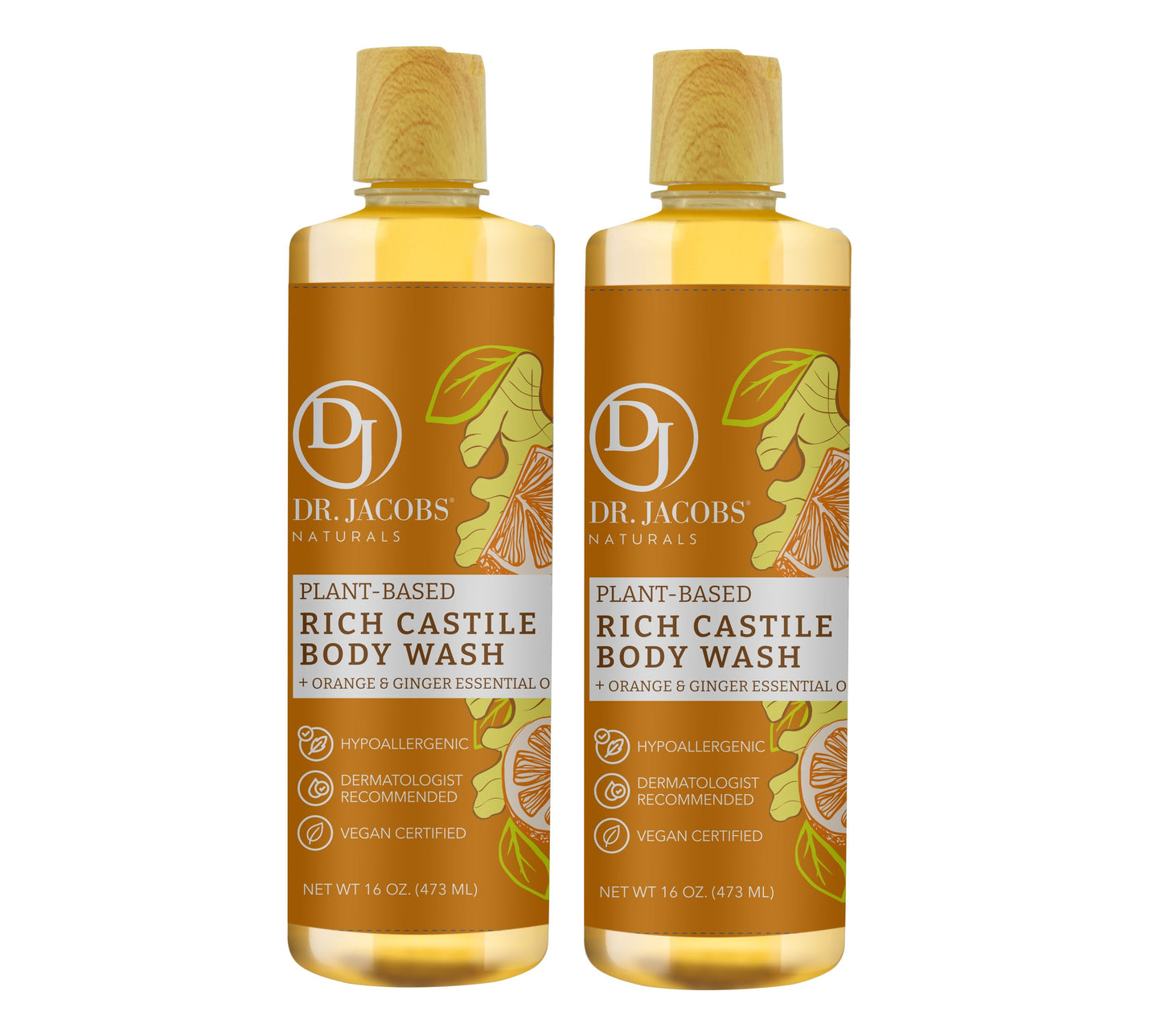 Orange & Ginger Castile Body Wash (All American)