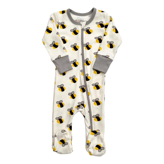 GOTS Certified Organic Cotton Zippy Footed - Bee