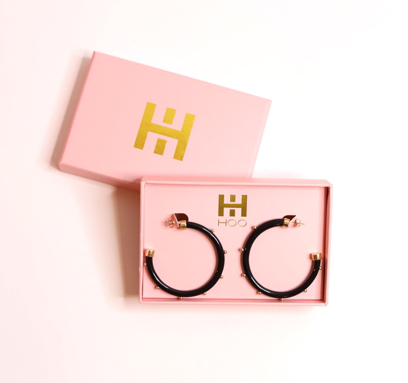 Hoops - Black with Gold Balls