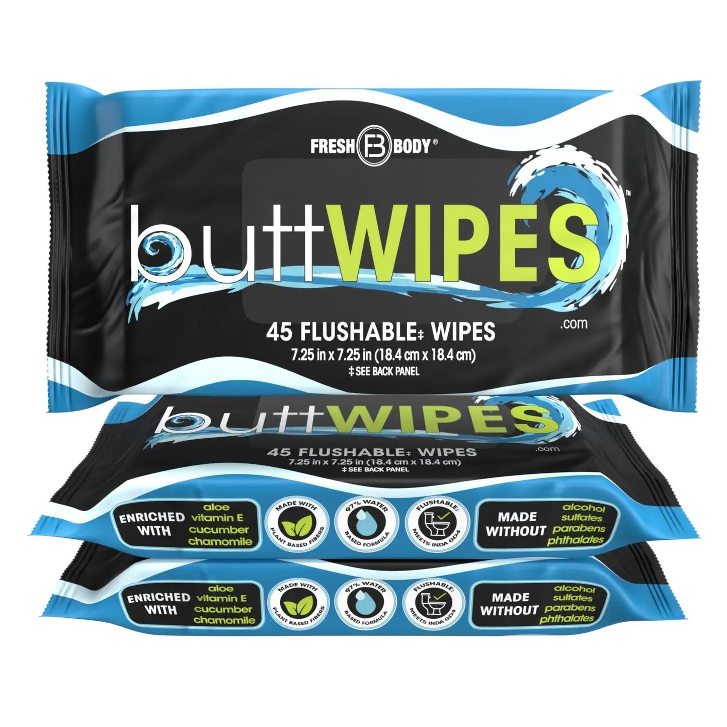 Buttwipes 45ct Flow Pack (select quantity)